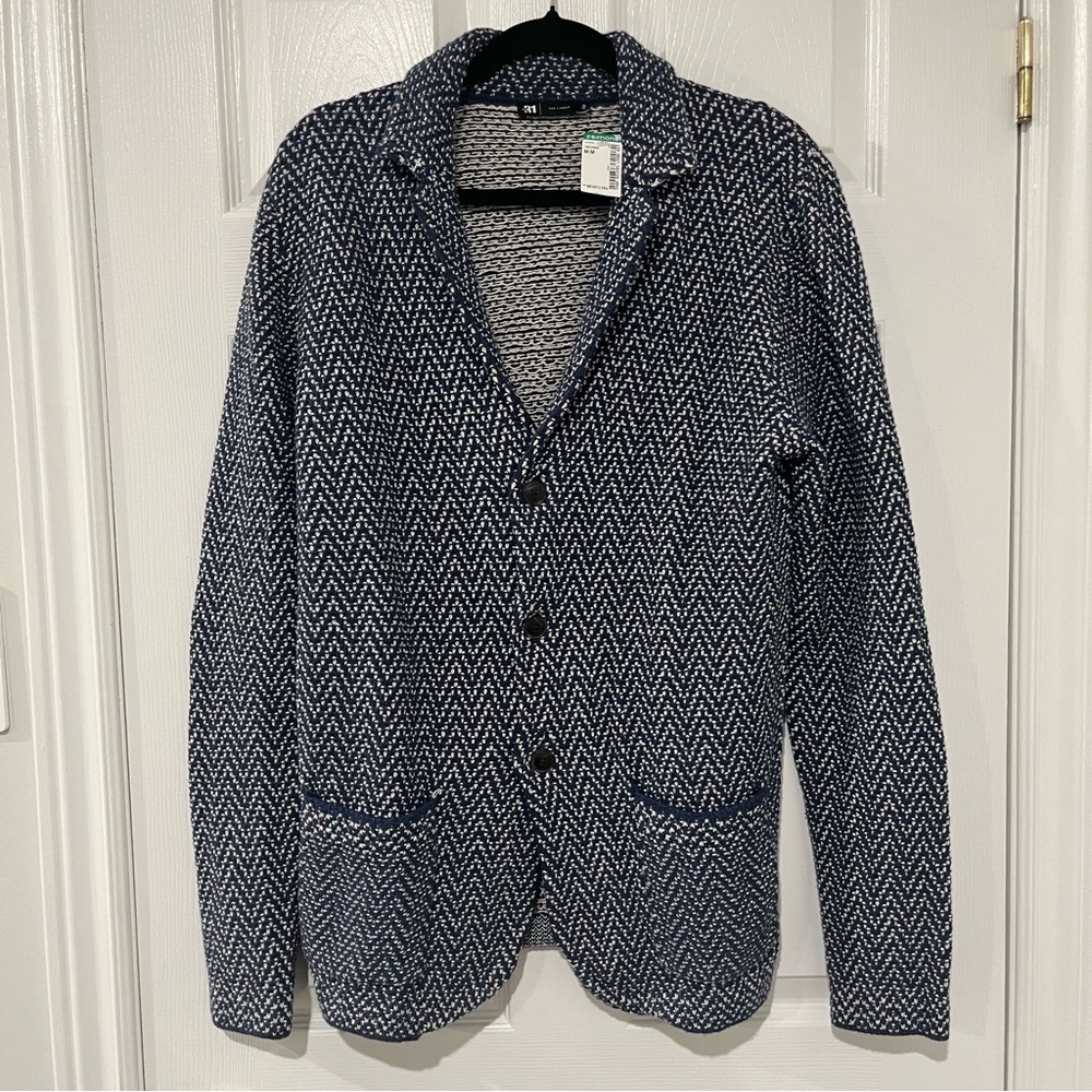 Ultra Rare NEW 'Le 31' Navy Cardigan Zigzag Pattern